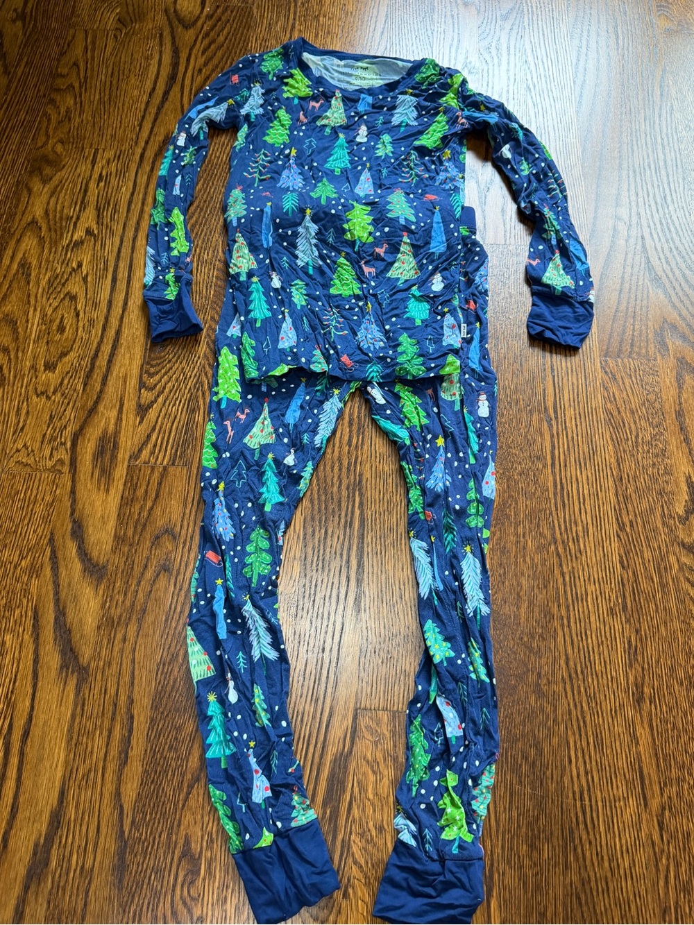 Little Sleepies Navy Blue Christmas Tree Pajama Set